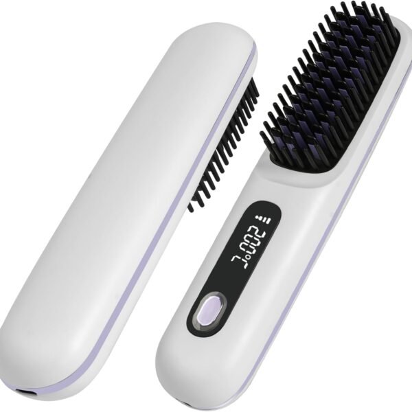 DENX Cordless Hair Straightening Comb – 3 Heat Settings Portable Brush