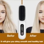 DENX Cordless Hair Straightening Comb – 3 Heat Settings Portable Brush - Image 5