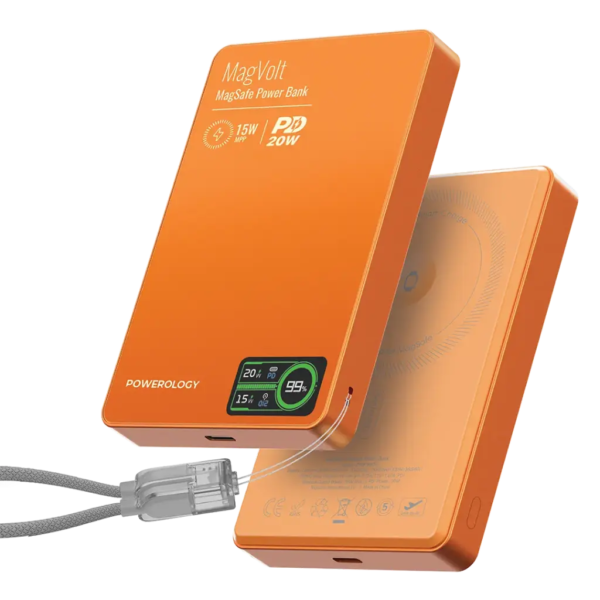 Powerology MagVolt 10000mAh Magnetic Power Bank 20W PD & 15W Wireless
