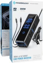 Car Power Inverter 12V DC to 220V AC – USB-C & USB-A Fast Charging Adapter, Powerology 300W - Image 3