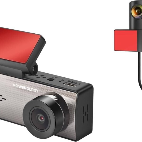 Dual Recording Dash Camera 2K 1440P – Parking Monitor & G-Sensor Dash Cam, Powerology