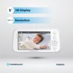 Powerology Smart Baby Monitor Camera 1080P – 5” HD Display, Night Vision & App Control - Image 2