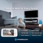 Powerology Smart Baby Monitor Camera 1080P – 5” HD Display, Night Vision & App Control - Image 7