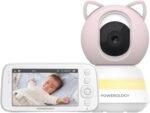 Powerology Smart Baby Monitor Camera 1080P – 5” HD Display, Night Vision & App Control
