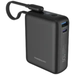 ⁦باوربانك باورولوجي محمول 10000 ملي أمبير سريع الشحن – مخرج 22.5 واط، كابل Type-C مدمج، شحن ثنائي الاتجاه⁩ - الصورة ⁦2⁩