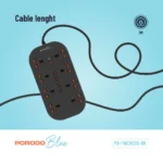 ⁦موزع منافذ الكهرباء من بورودو 8 AC – وصلة تمديد بقدرة 3000 واط مع منافذ USB-C و USB⁩ - الصورة ⁦6⁩