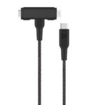 كابل الشحن المبتكر المضفر 2 في 1 USB-C إلى USB-C و Lightning بطول 1.2 متر – شحن سريع بقدرة 60 واط