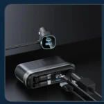 ⁦شاحن سيارة باورلوجي بقوة 60 واط مزود بمقبس 12 فولت وكابل USB-C قابل للسحب⁩ - الصورة ⁦3⁩