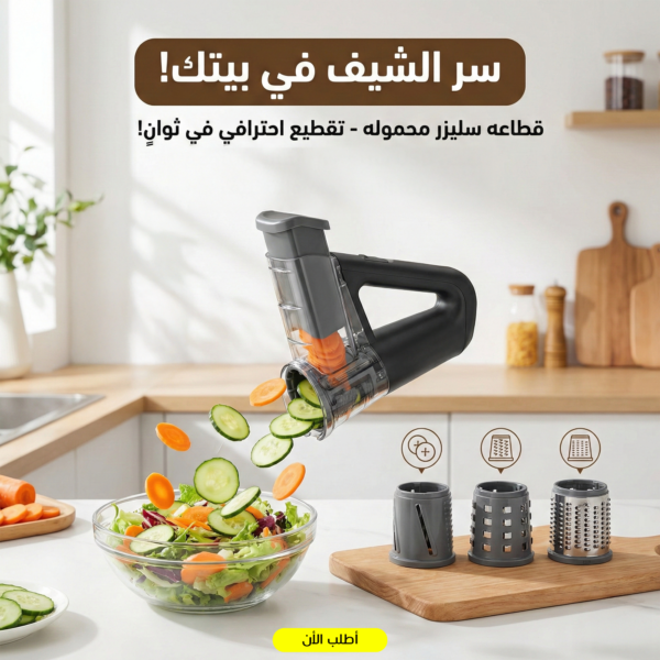 مفرمة خضروات محمولة بقوة 40 واط مزودة بـ 4 شفرات