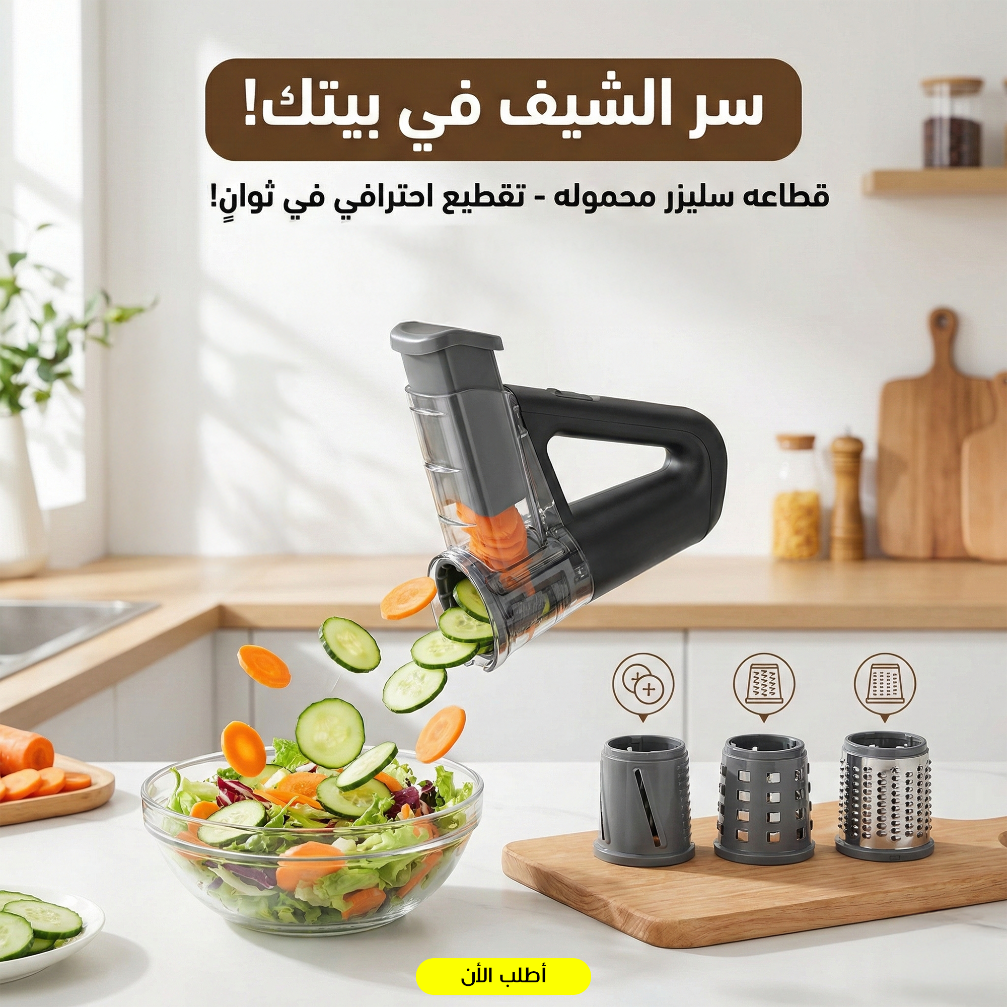 4919-8 مفرمة خضروات محمولة بقوة 40 واط مزودة بـ 4 شفرات - الصورة 1